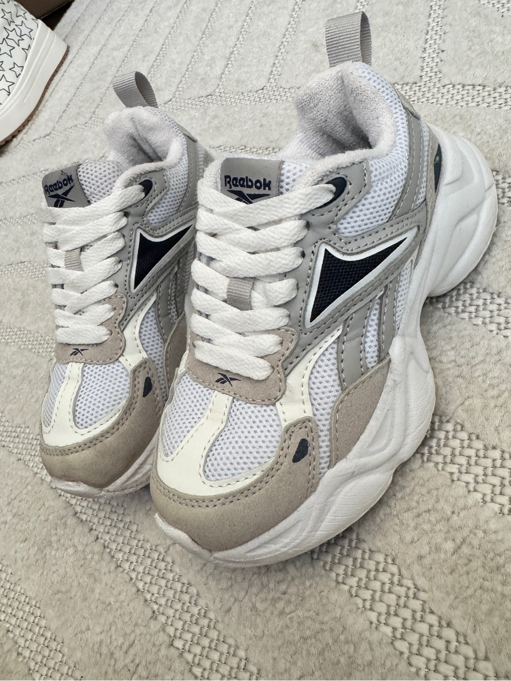 Reebok White, Gray & Black Runner Sneakers - Picture 3 of 6